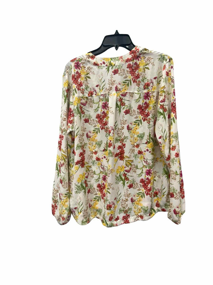 Joan Rivers Size S Yellow Floral Long Sleeve Shirts
