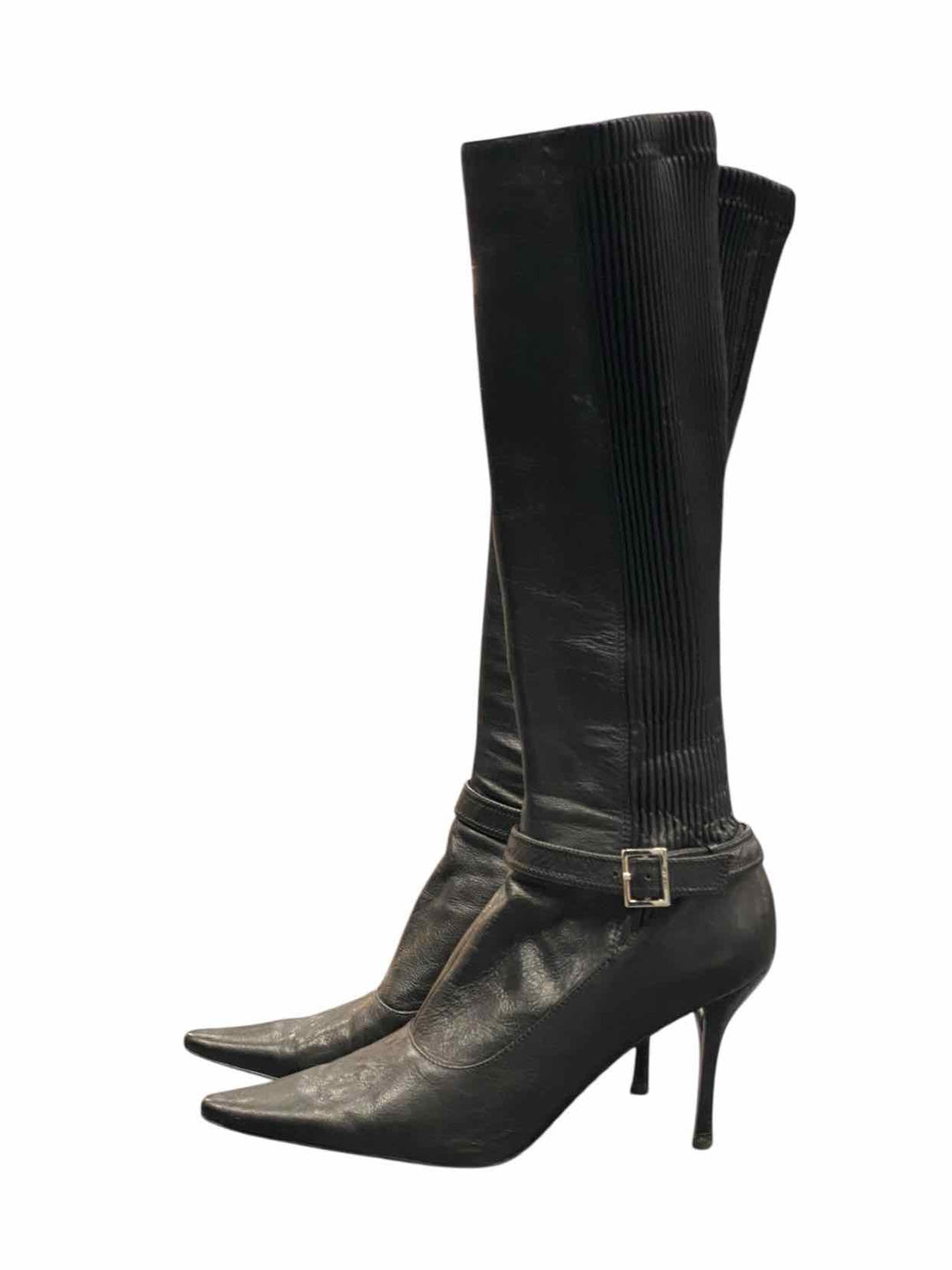 Calvin Klein Shoe Size 8.5 Black Leather Boots(knee)