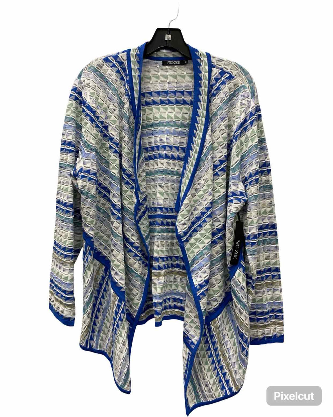 Nic + Zoe Size 1X Blue White Sweater