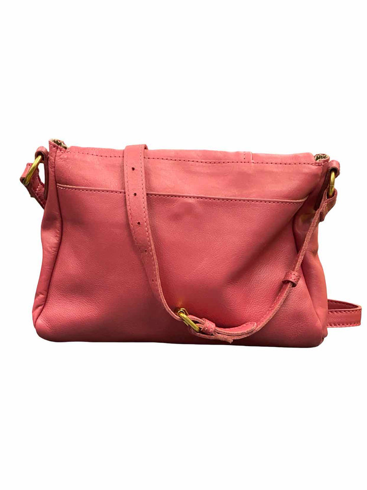 American Leather Co. Pink Lee Double Entry Crossbody Purse