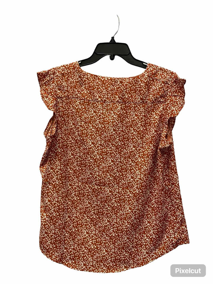 Monday Fun Size M Orange Floral Tank Top