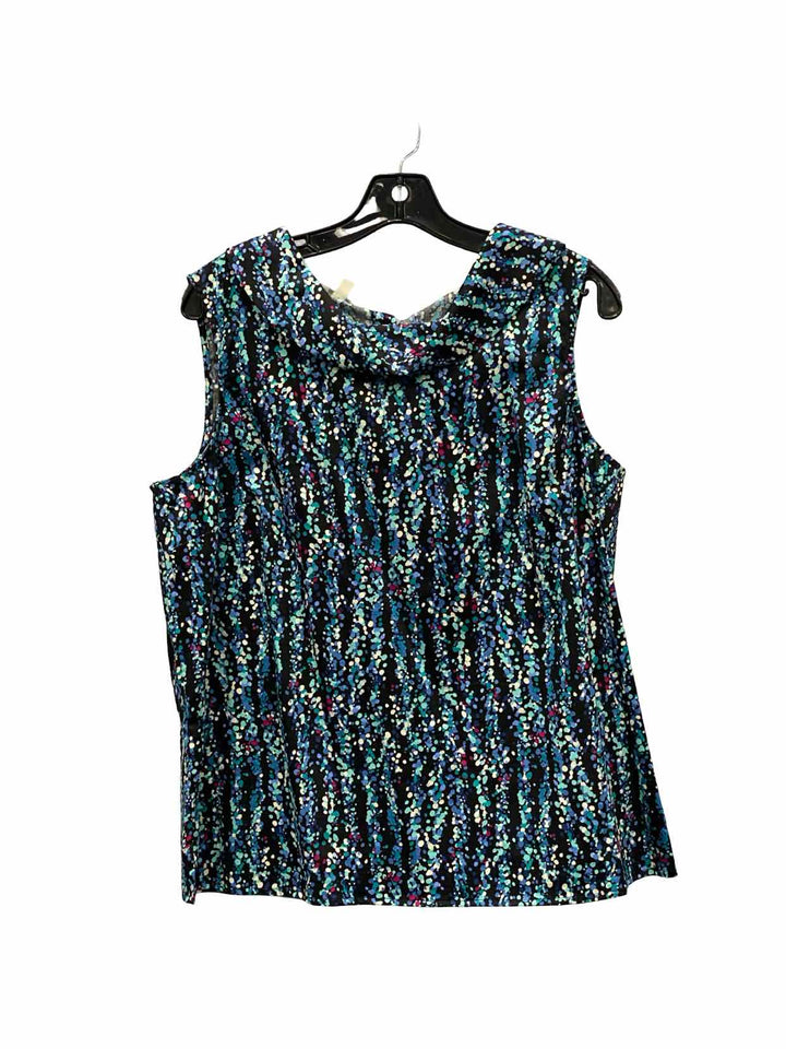 Talbots Size L Blue Print Tank Top
