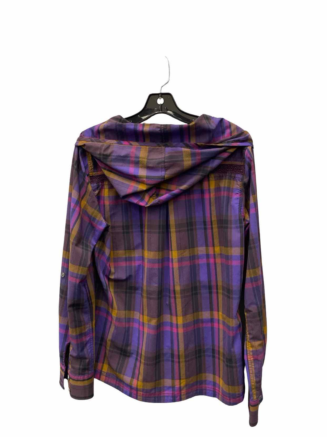 PrAna Size M Purple Plaid Long Sleeve Shirts