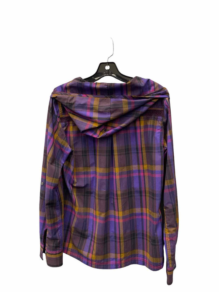 PrAna Size M Purple Plaid Long Sleeve Shirts