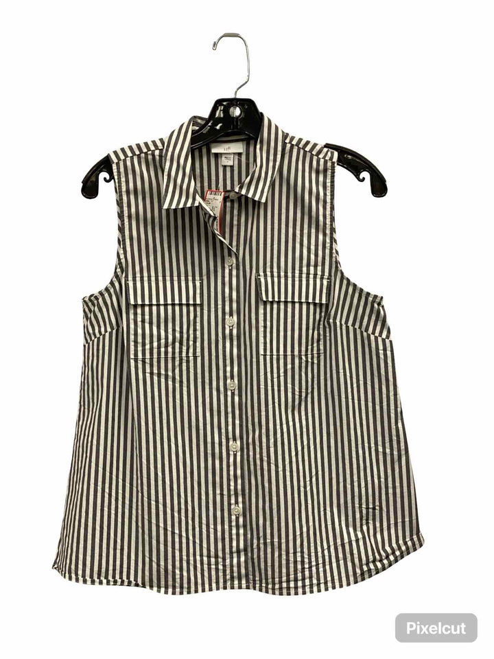 J Jill Size S White Grey Stripes Tank Top