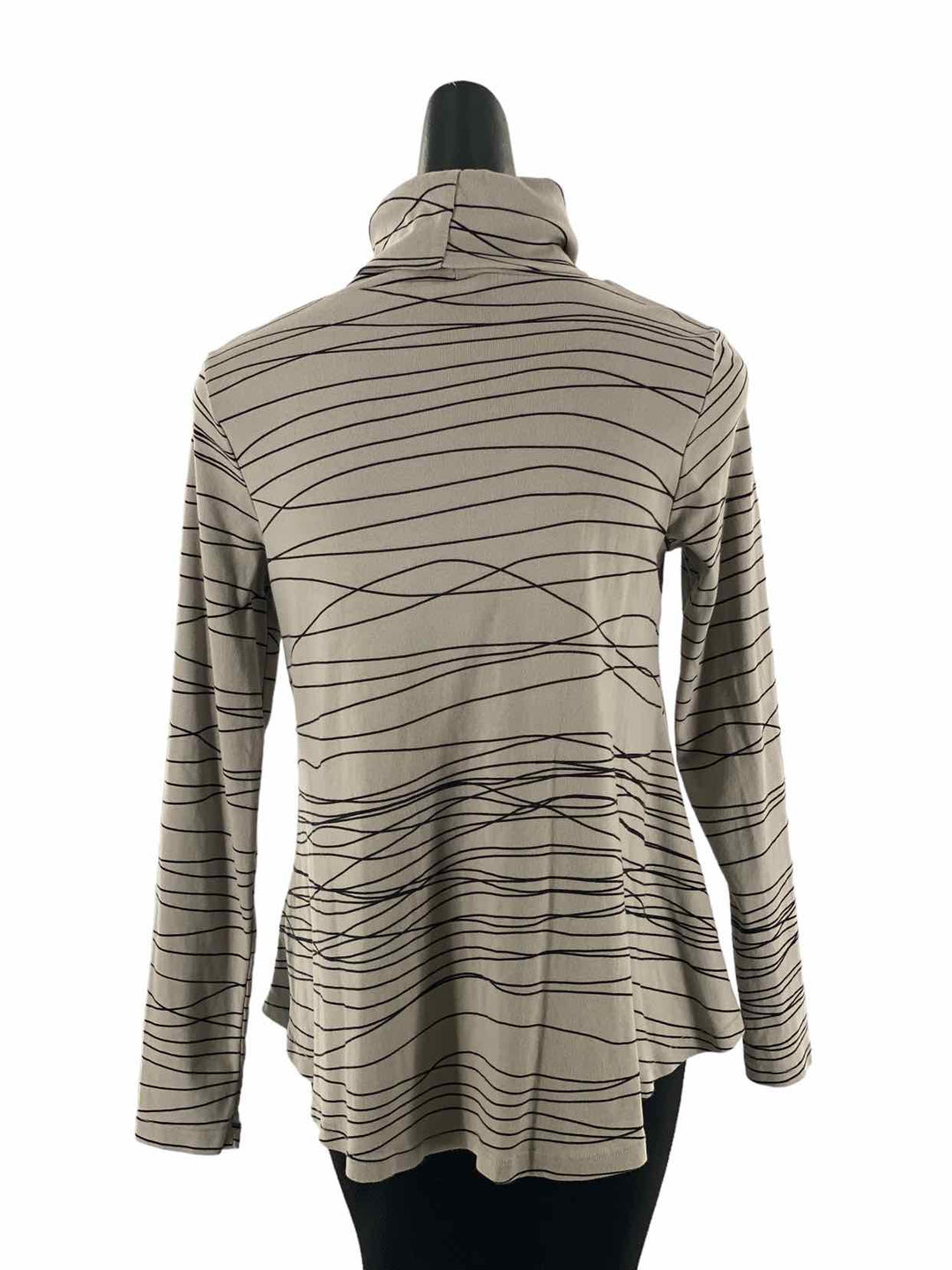 Prairie Cotton Size S Gray Black Stripe Long Sleeve Shirts