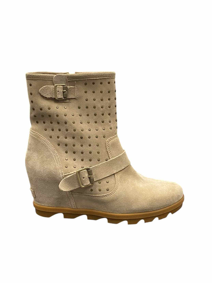 Sorel Shoe Size 11 Beige Suede Joan Of Arctic Wedge ll Boot Stud Boots(Ankle)