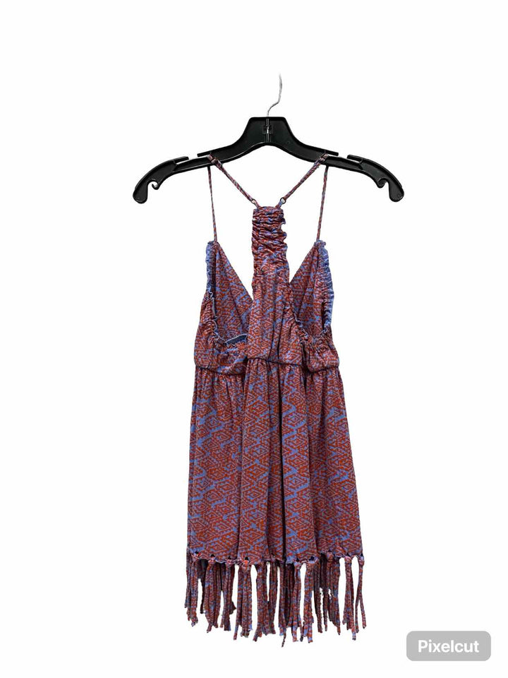 Billabong Size L Blue Red Print Tank Top