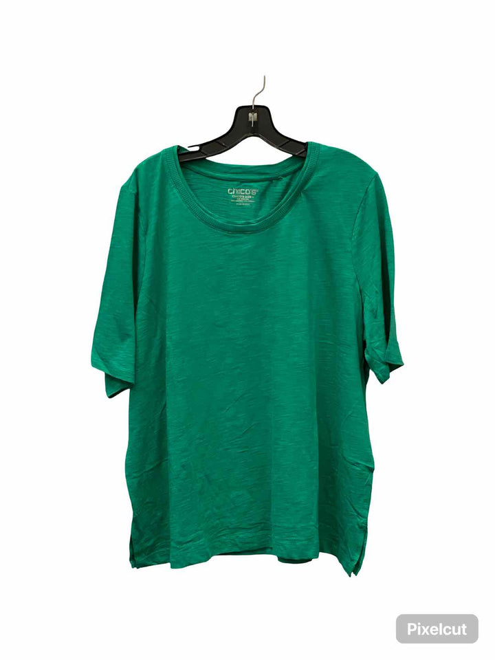 Chico's Size XXL Green Short Sleeve Shirts