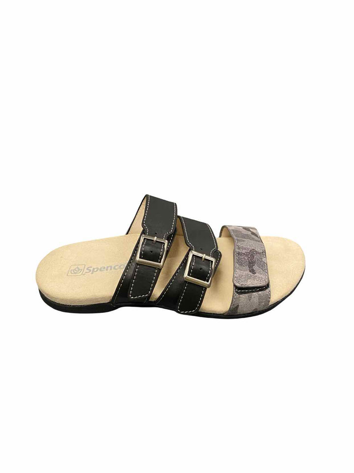 spenco Shoe Size 7 Black Tan Sandals