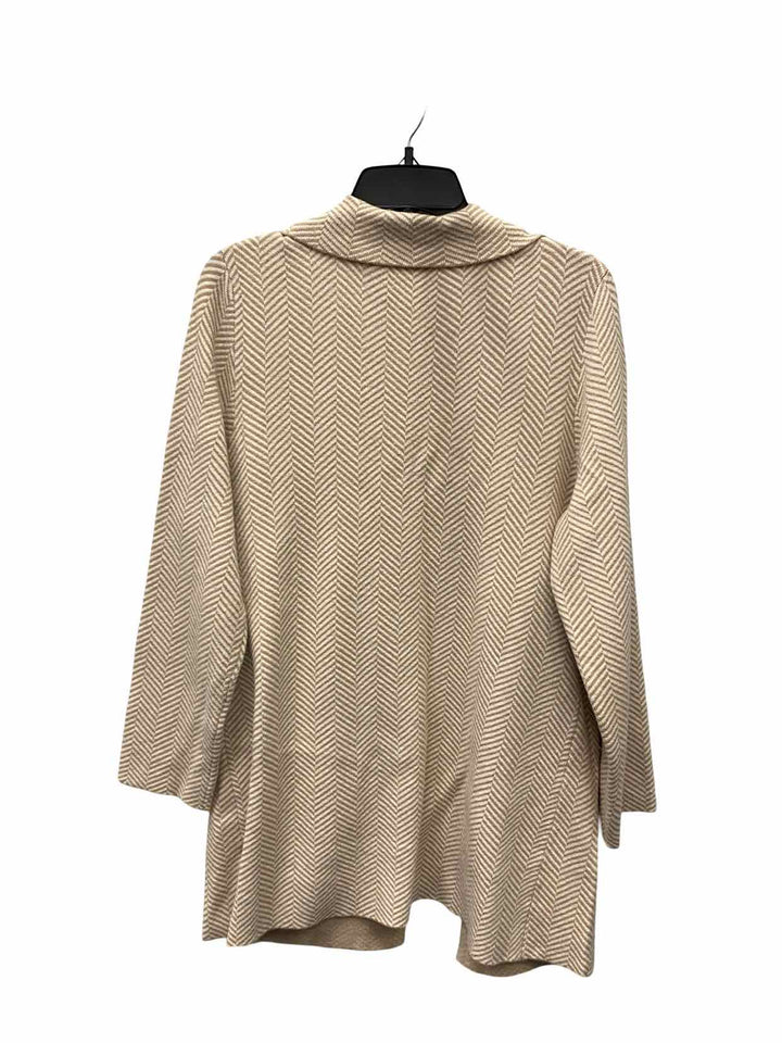 MAdison + Hudson Size XL Beige White Stripes Sweater