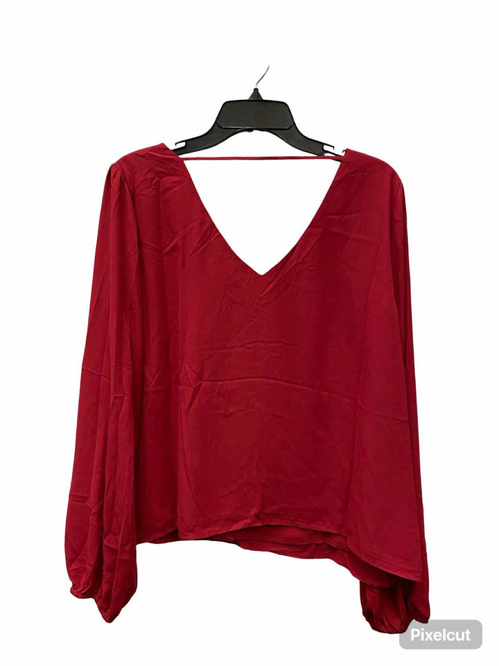 Lulus Size XL Red Long Sleeve Shirts