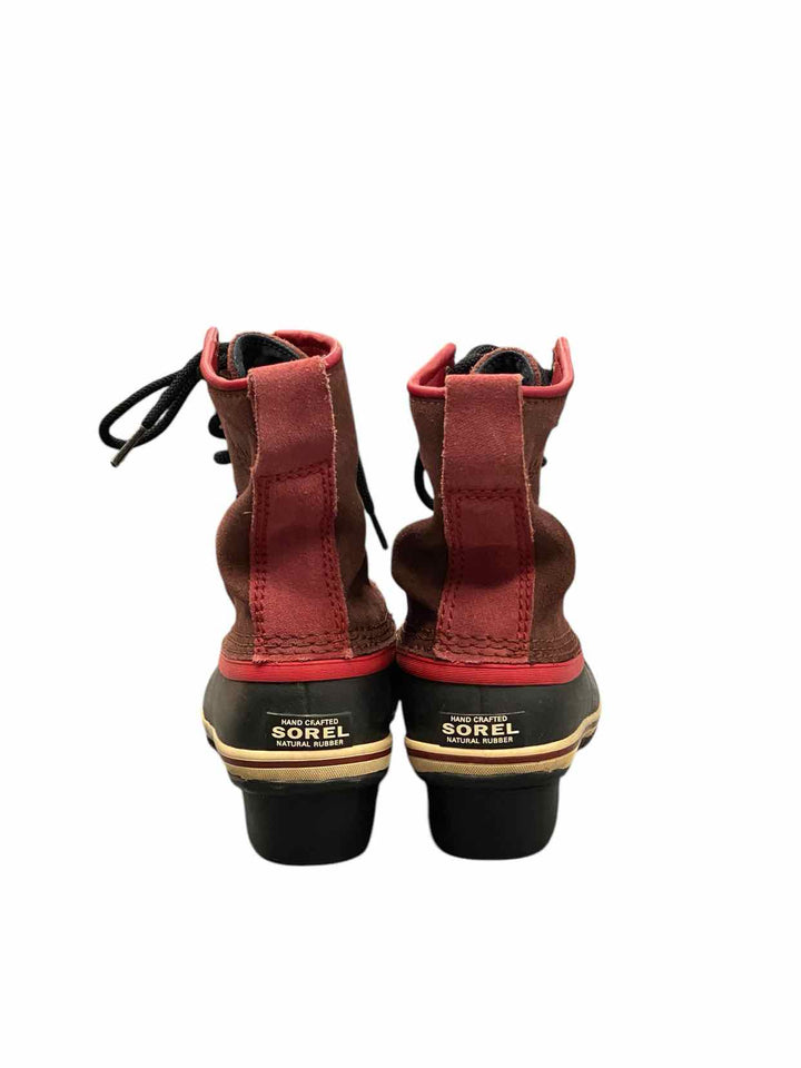 Sorel Shoe Size 7.5 Red Canvas Waterproof Boots(Ankle)