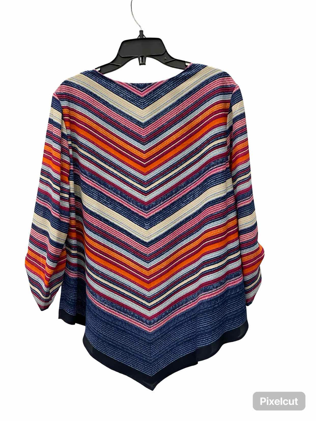 Ruby Rd Size L Multi-Color Striped Long Sleeve Shirts