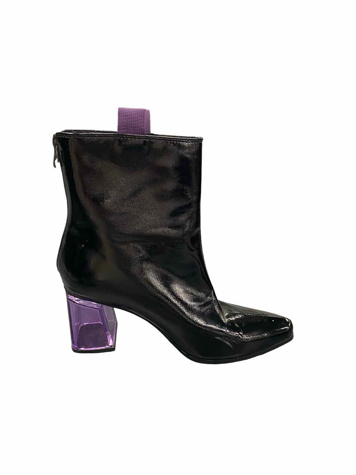 Azura Shoe Size 41 Black Patent Vegan Leather Boots(Ankle)