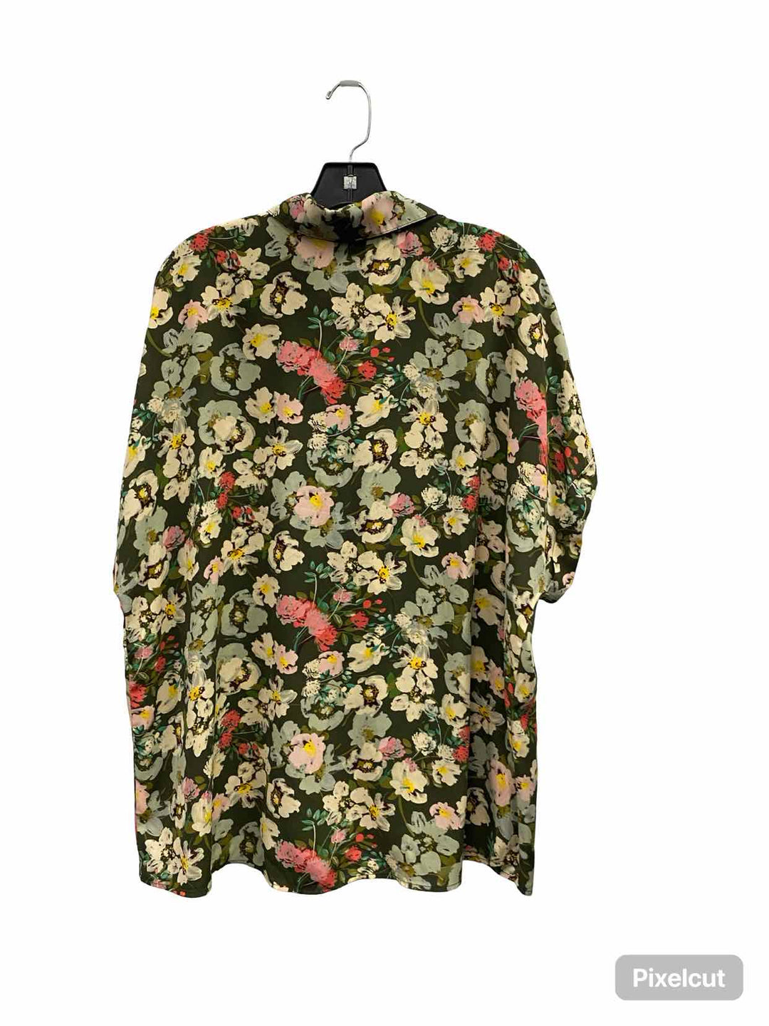 Cabi Size 2X Green Floral Short Sleeve Shirts