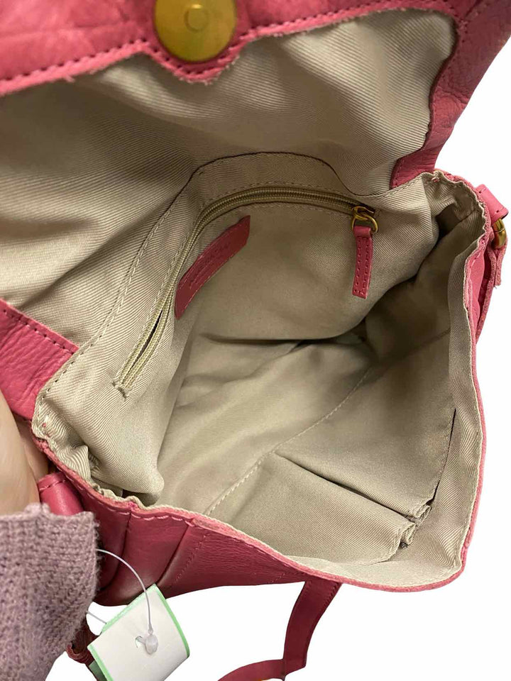 American Leather Co. Pink Lee Double Entry Crossbody Purse