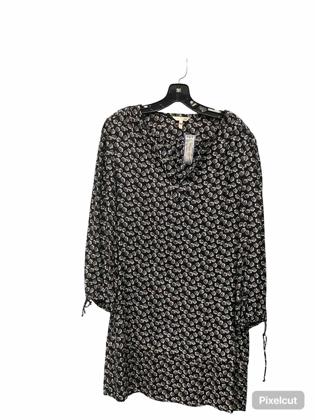 Rebecca Taylor Size 10 Black White Print 100% silk Dress