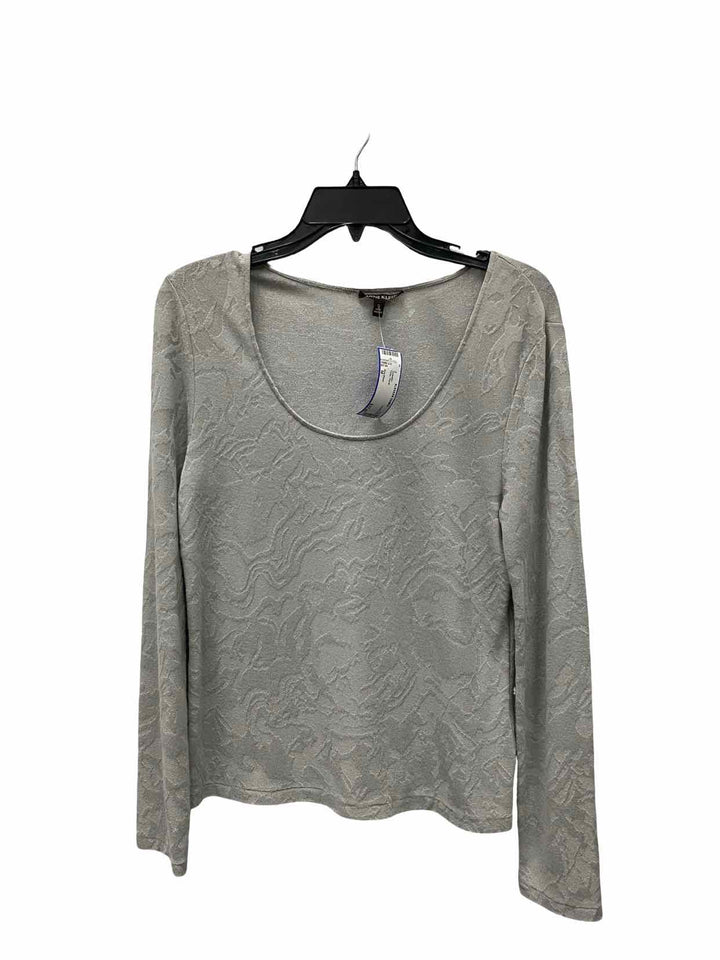 Ann Klein Size M Gray Floral Sweater