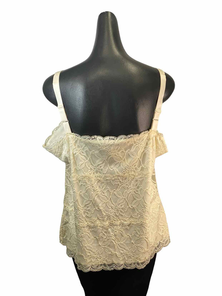 Coldwater Creek Size XL Cream Floral Lace Tank Top