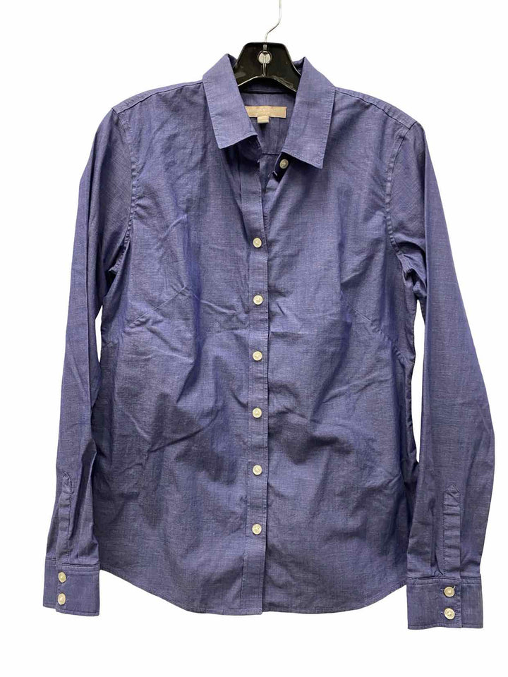 Banana Republic Size 10 Blue 97% Cotton Fitted Long Sleeve Shirts
