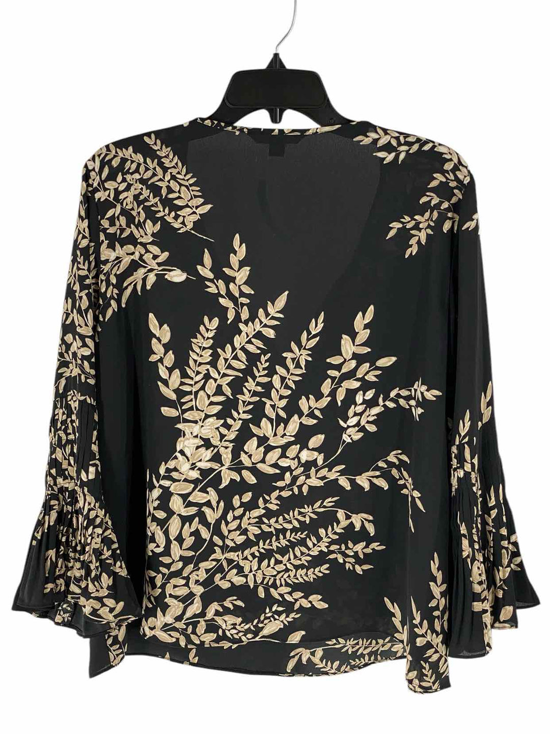 Zac & Rachel Size L Black Beige Leaves Long Sleeve Shirts