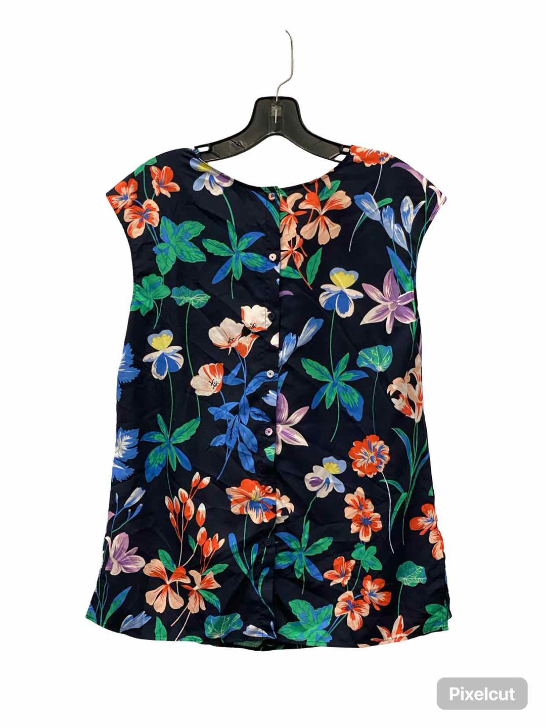 Talbots Size 8 Navy Floral Tank Top