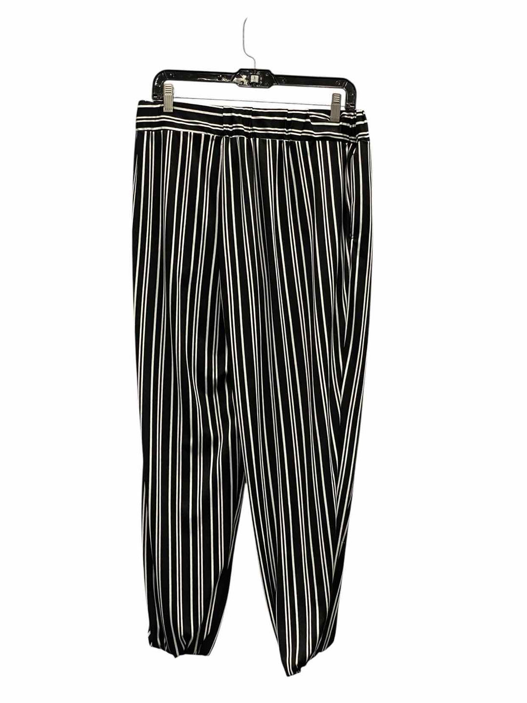 Robert Louis Size L Black White Striped Pants