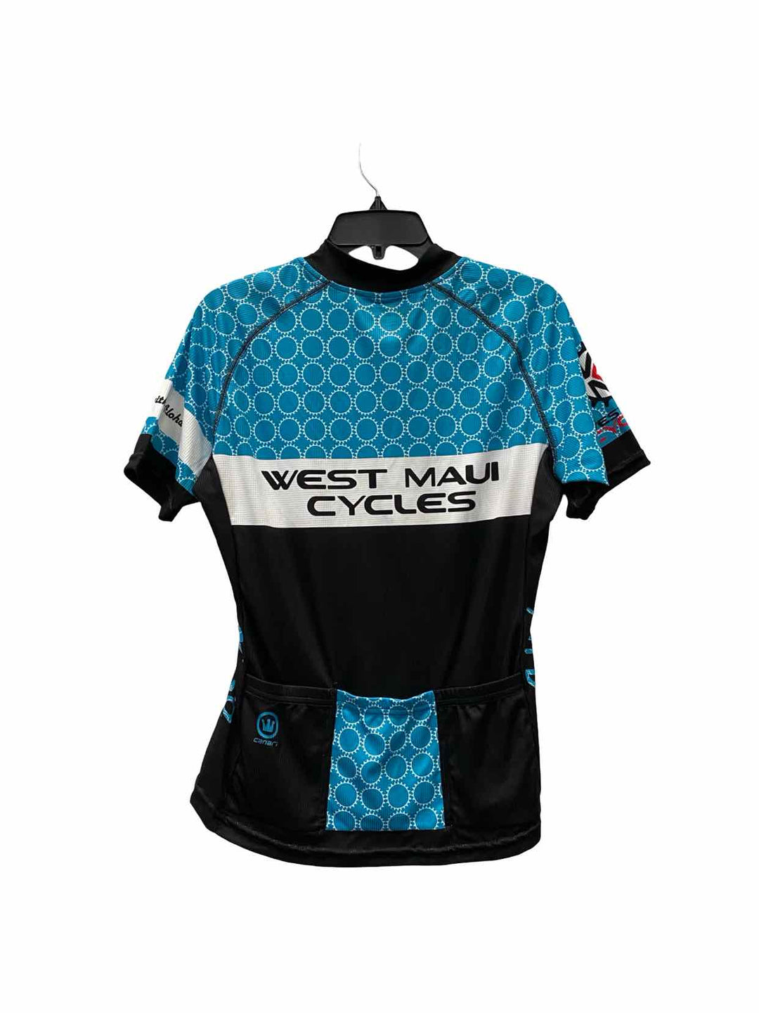 Canari Size L Blue/Black White Athletic Short Sleeve