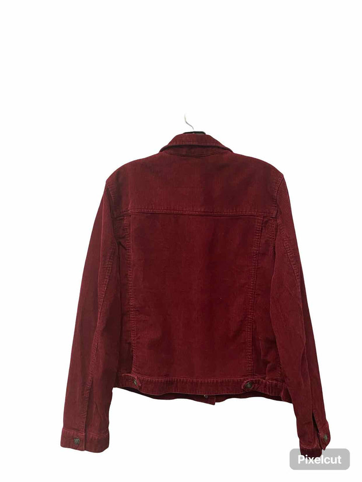 Eddie Bauer Size L Burgundy Corduroy Jacket