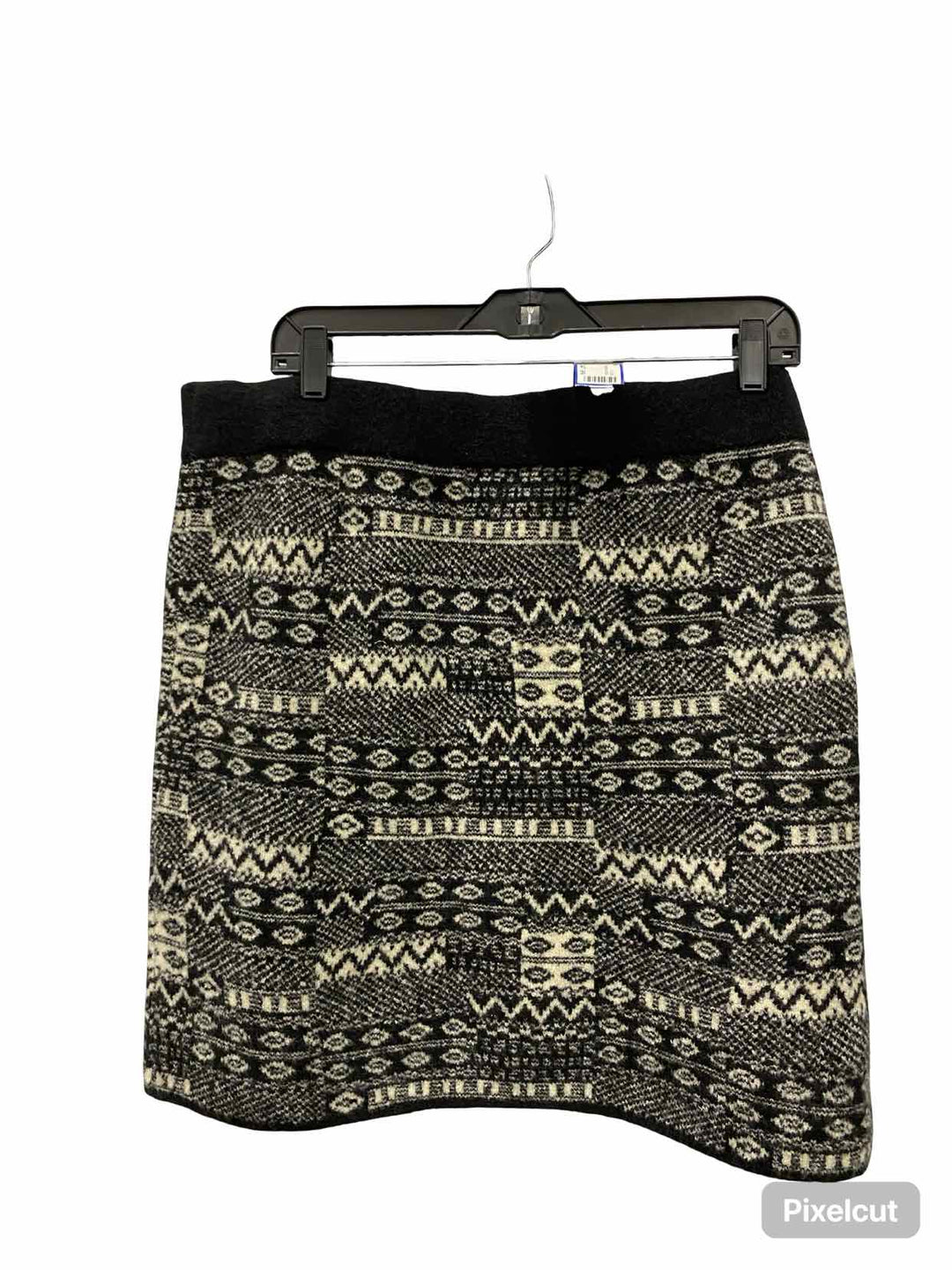 Woolrich Size XL Black White Print 25% wool Skirt