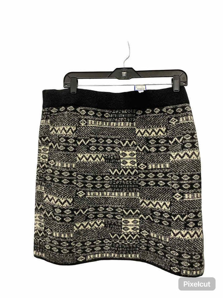 Woolrich Size XL Black White Print 25% wool Skirt
