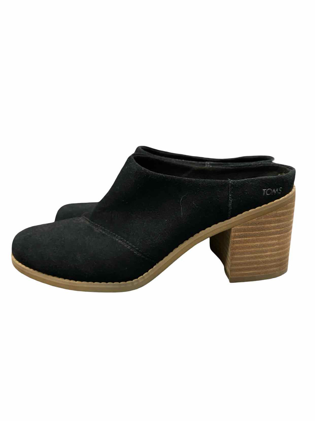 Toms Shoe Size 8 Black Suede Heels