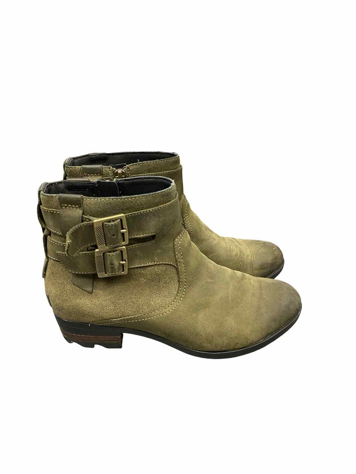 Sorel Shoe Size 8.5 Green Leather Lolla Bootie Boots(Ankle)