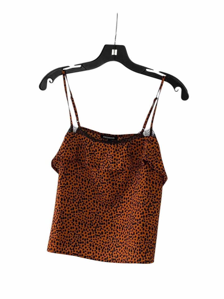 Express Size S Brown Black Print Tank Top