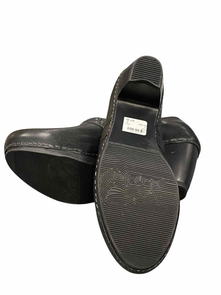 Dansko Shoe Size 41 Black Leather Heeled Clogs