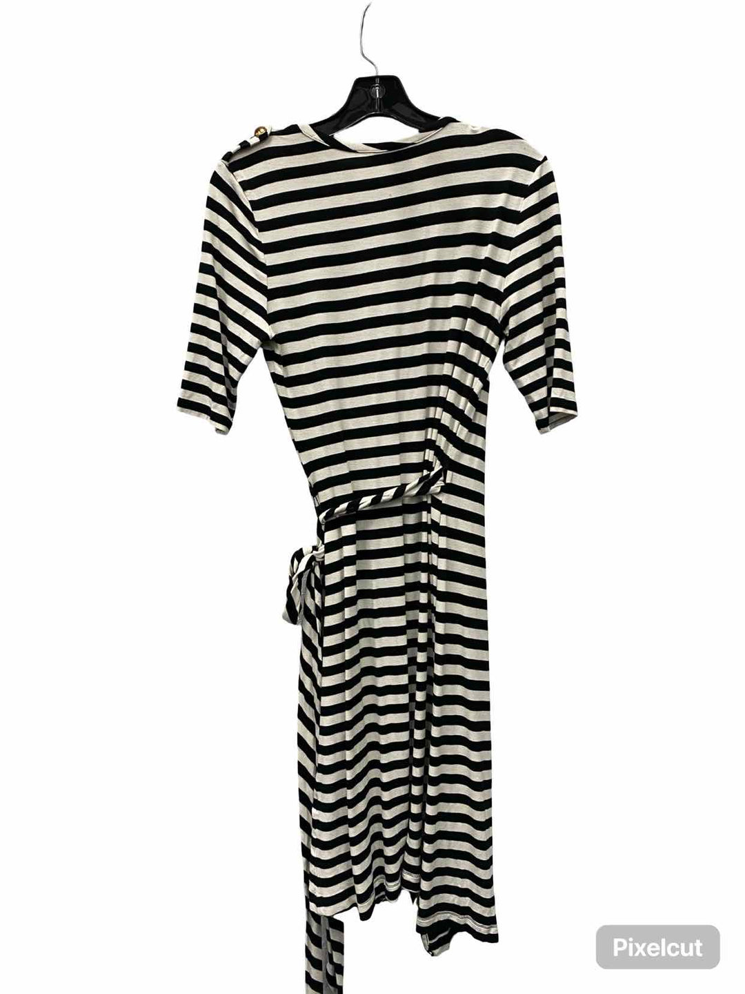 Banana Republic Size S White Black Striped Dress