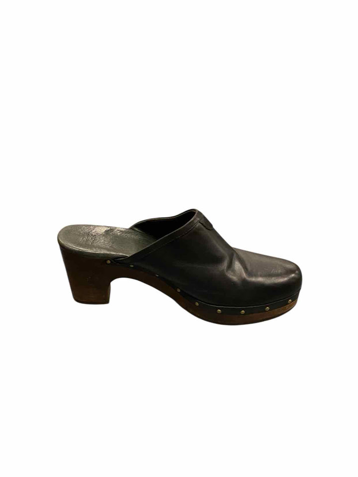 UGG Shoe Size 10 Black Brown Leather Judi Clogs Heels