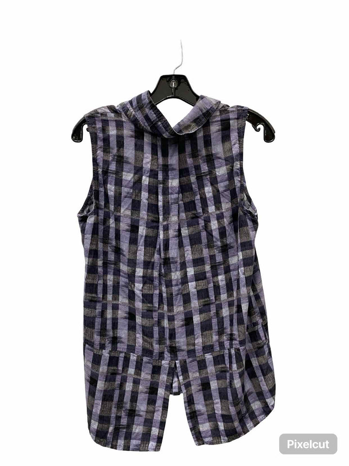 Rock & Republic Size M Black Purple Plaid Tank Top