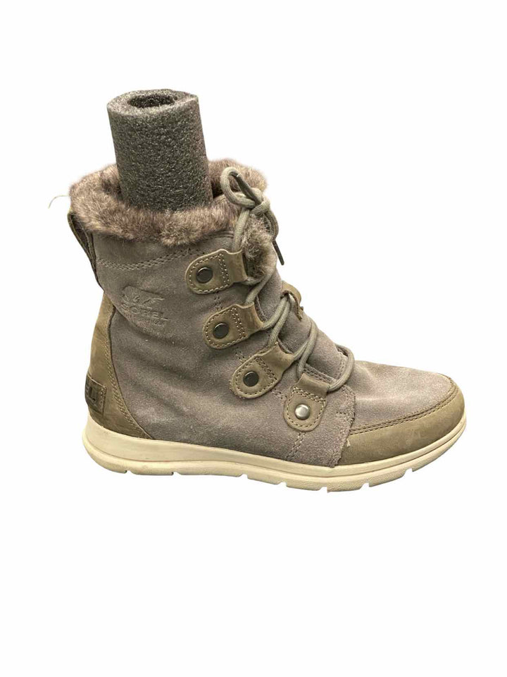 Sorel Shoe Size 7 Gray Explorer Joan Waterproof Boots(Ankle)