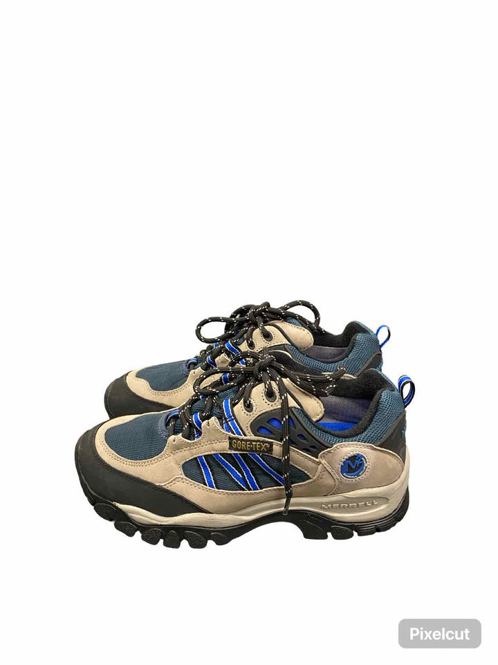 Merrell Shoe Size 8.5 Tan Black & Blue waterproof NWOT Sneakers