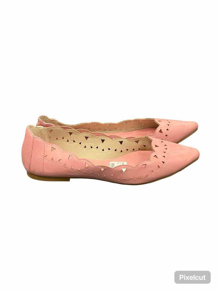 Mia Shoe Size 7 Pink Perforated Flats