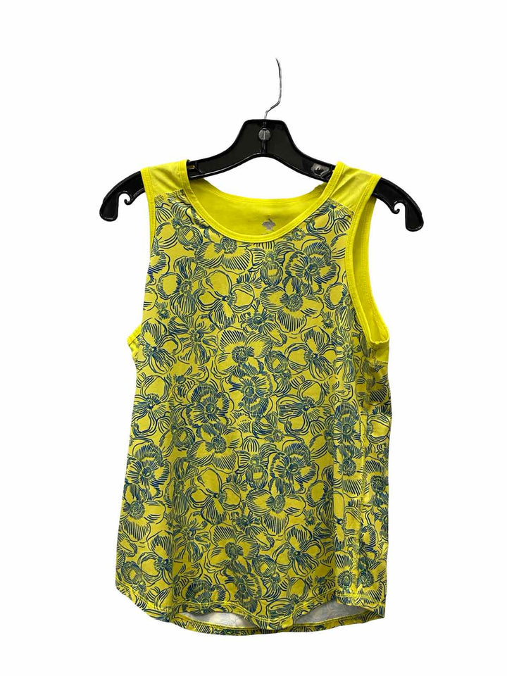 Rabbit Size S Yellow Blue Floral Athletic Tank Top