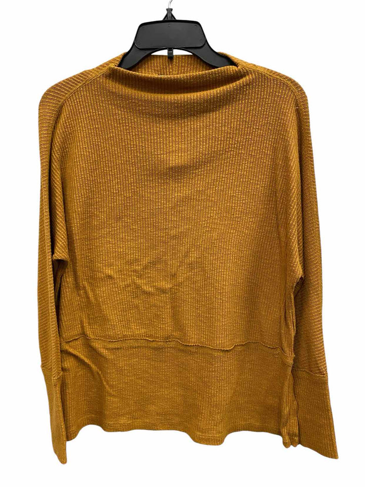 Eri+Ali Size S Yellow Ribbed Long Sleeve Shirts