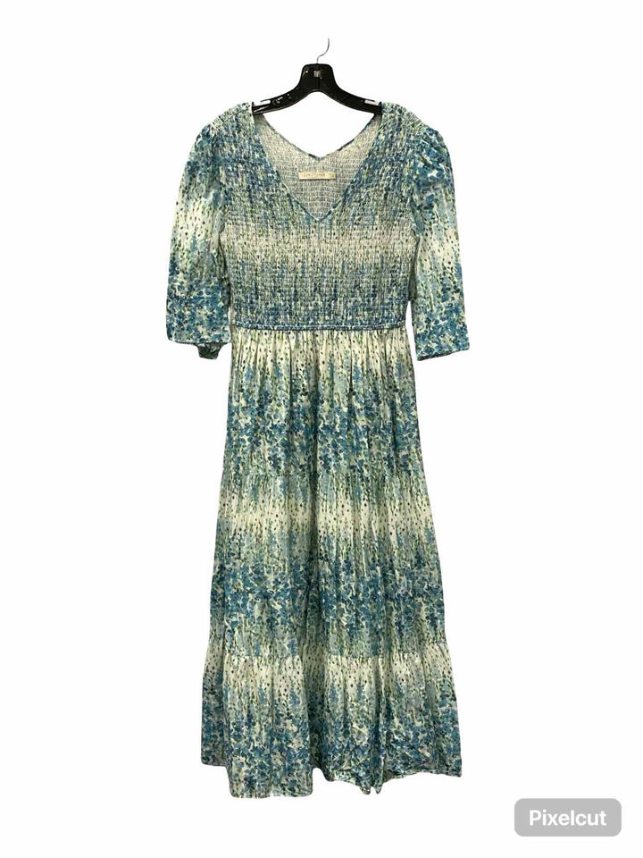 Christy Dawn Size M Blue Green Floral Dress