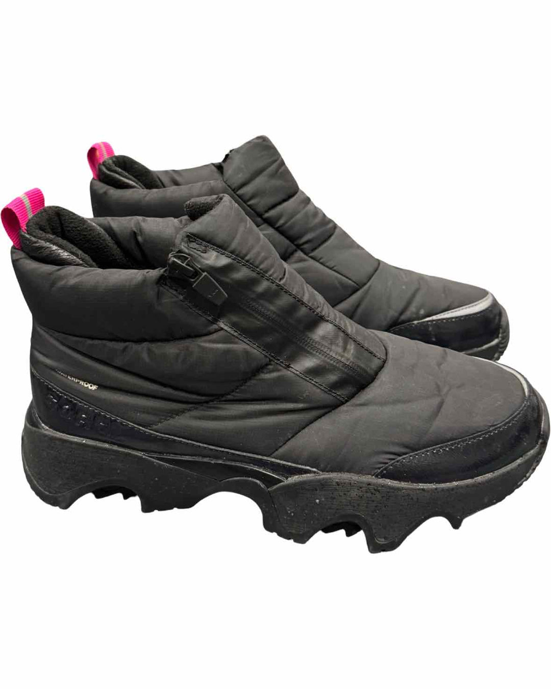 Sorel Shoe Size 11 Black Waterproof Kinetic Puffy Zip Boots(Ankle)