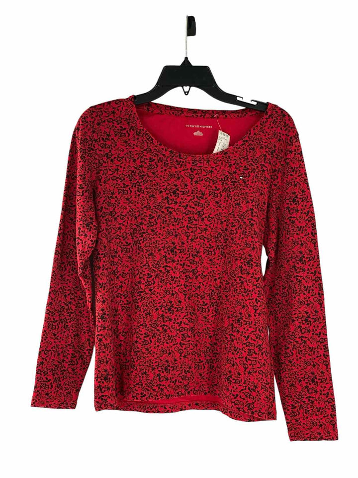 Tommy Hilfiger Size L Red Floral Long Sleeve Shirts