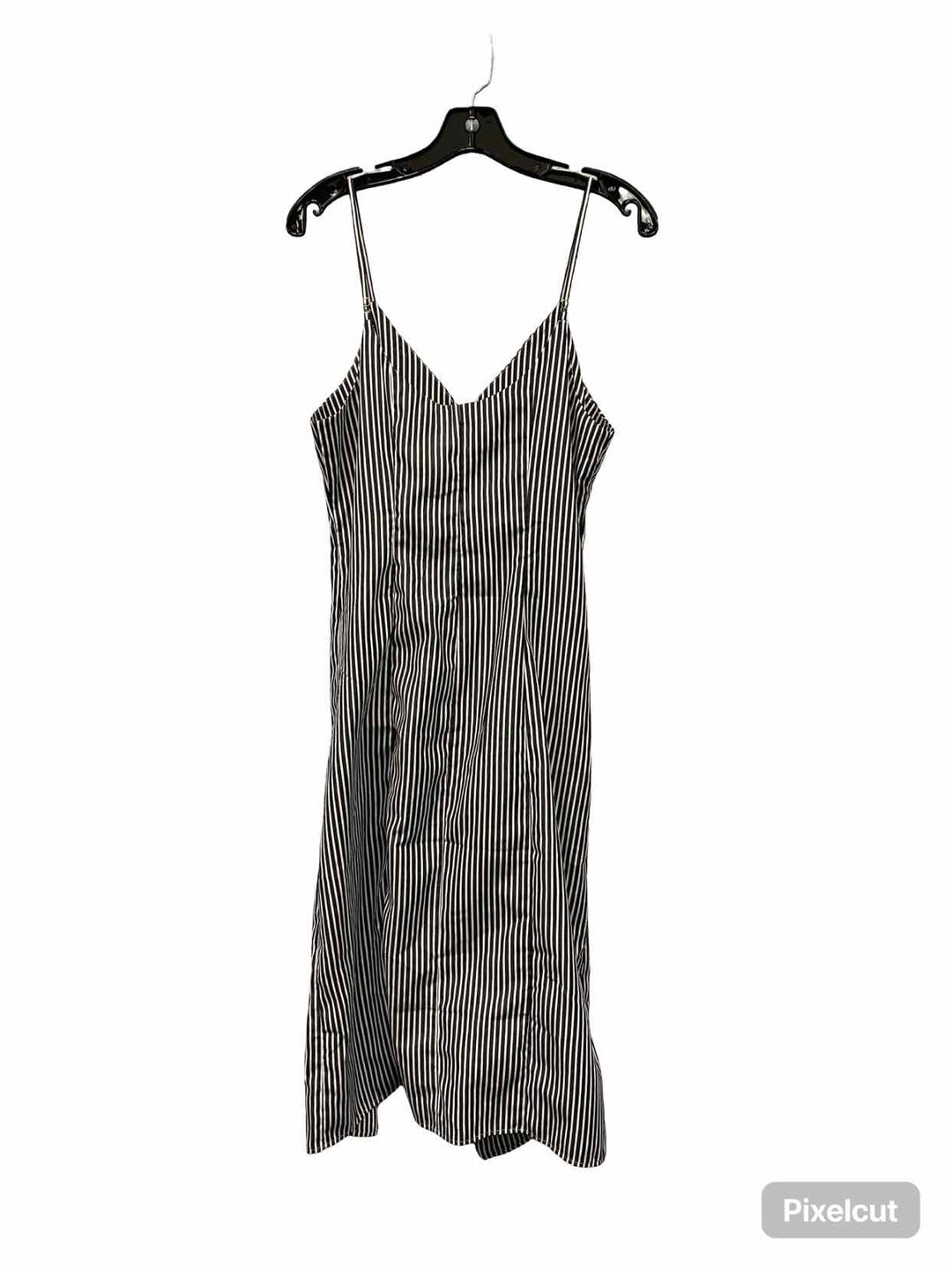 Essue Size M Grey White Striped Tank Top
