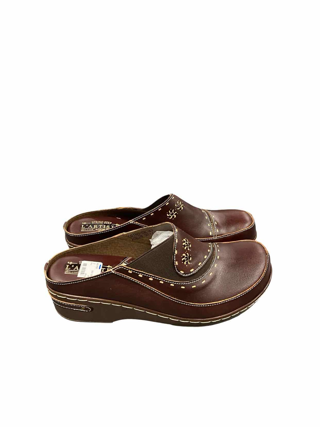 L'Artiste Shoe Size 43 Brown Leather Chino New in Box Clogs