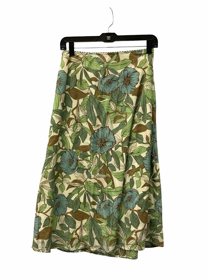Eddie Bauer Size XS Green Print 100% cotton Skirt